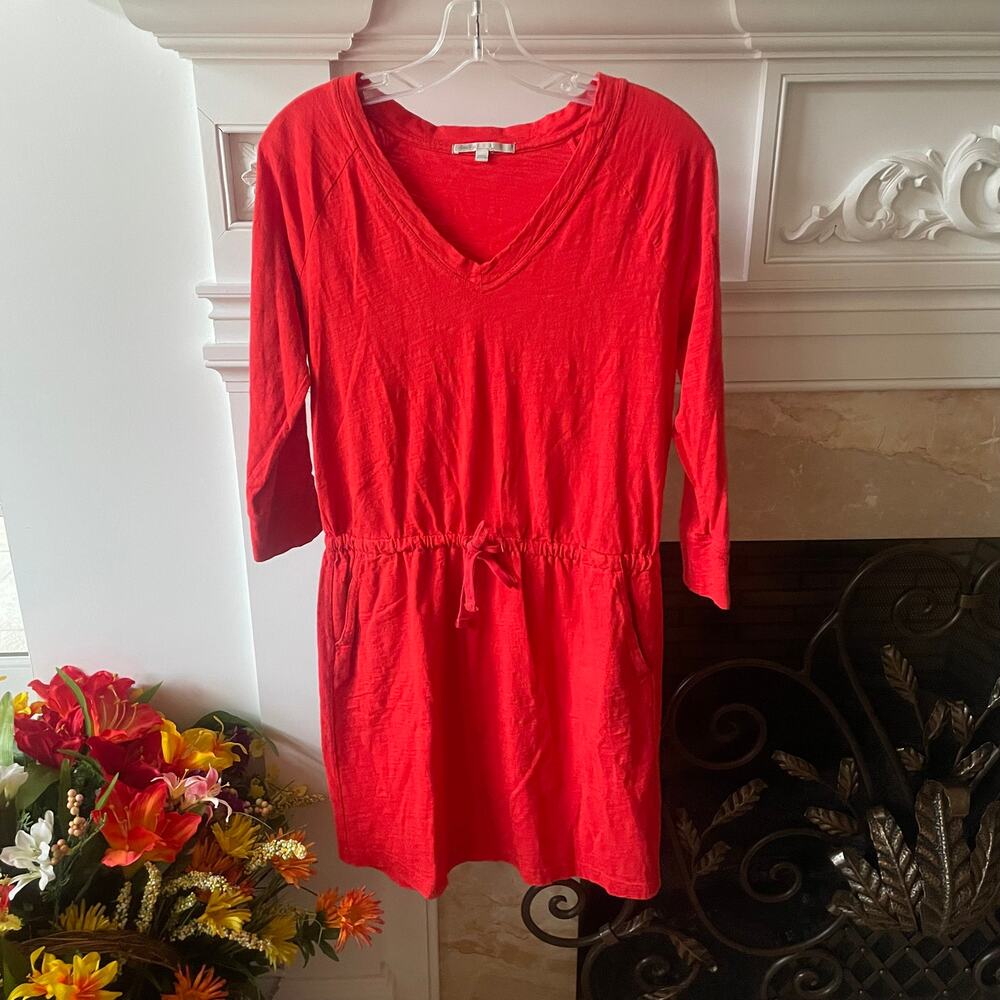 Gap V-Neck Long Sleeve Cotton T-Shirt Dress Sz XS